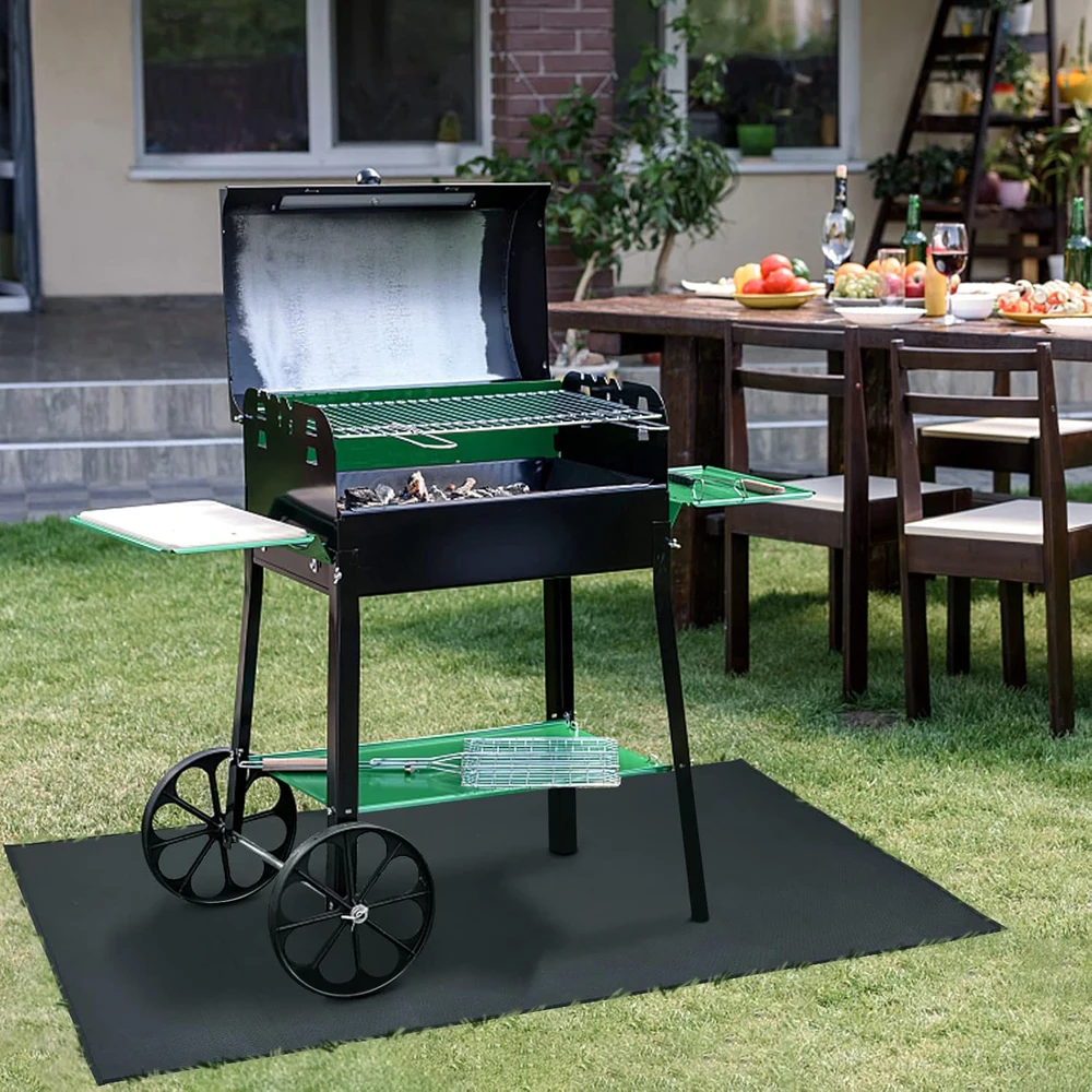 Outdoor BBQ Grill Fireproof Mat - Multi-use Reusable High Temperature Resistant Fire Pit Pad Lawn Protection Mat Flame Retardant thumbnail 4