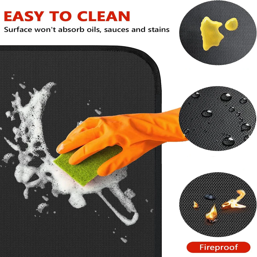 Outdoor BBQ Grill Fireproof Mat - Multi-use Reusable High Temperature Resistant Fire Pit Pad Lawn Protection Mat Flame Retardant thumbnail 6