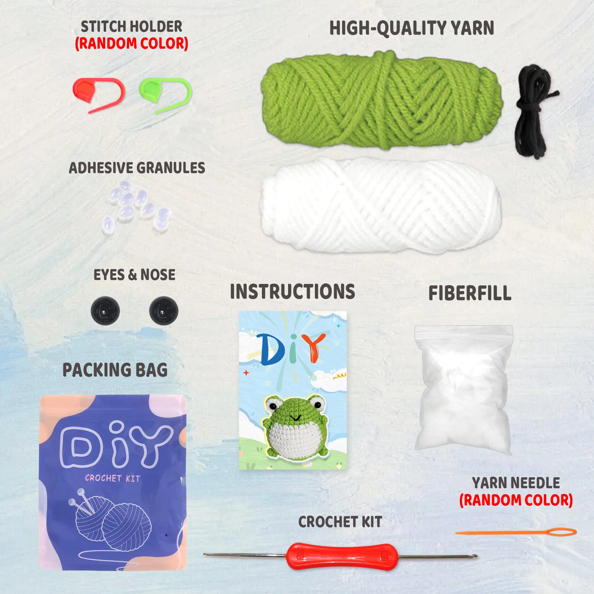 YAMAXIN Frog Theme Crochet Kit for Beginners - DIY Craft Tool Set Easy Knitting Arts And Crafts Project thumbnail 6