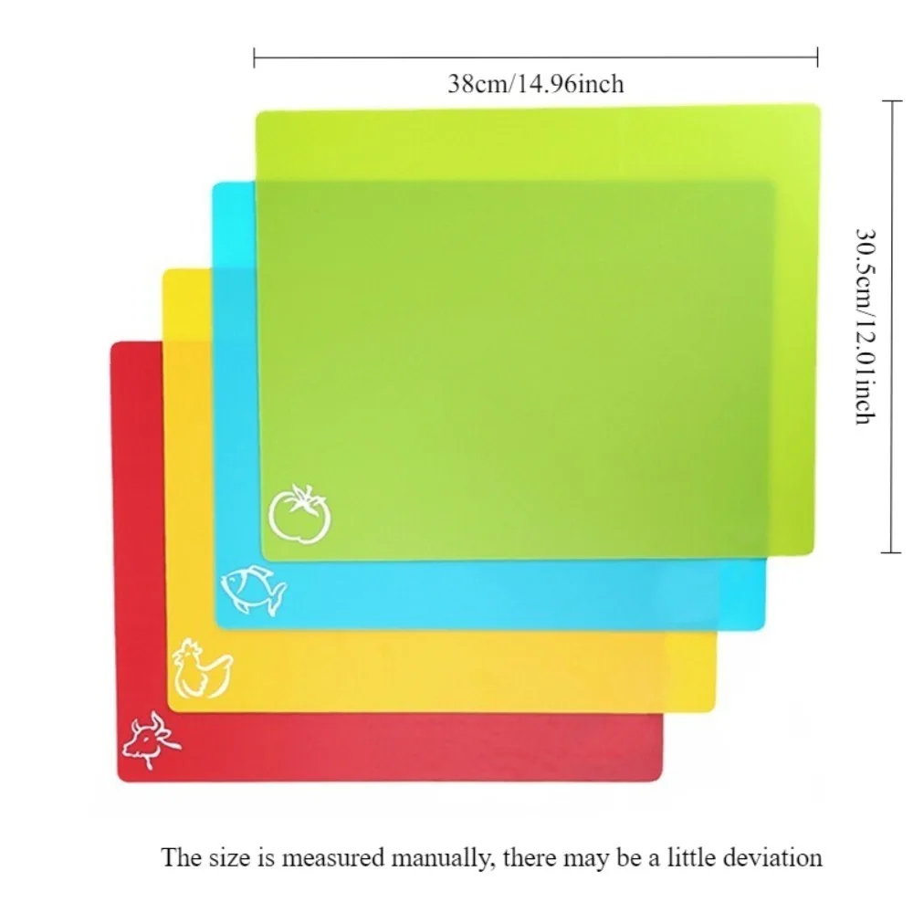 4 Pack Food-grade Flexible Plastic Sticky Cutting Board Non slip Cutting Board Easy To Clean Outdoor Portable Fruit Cutting Mat thumbnail 5