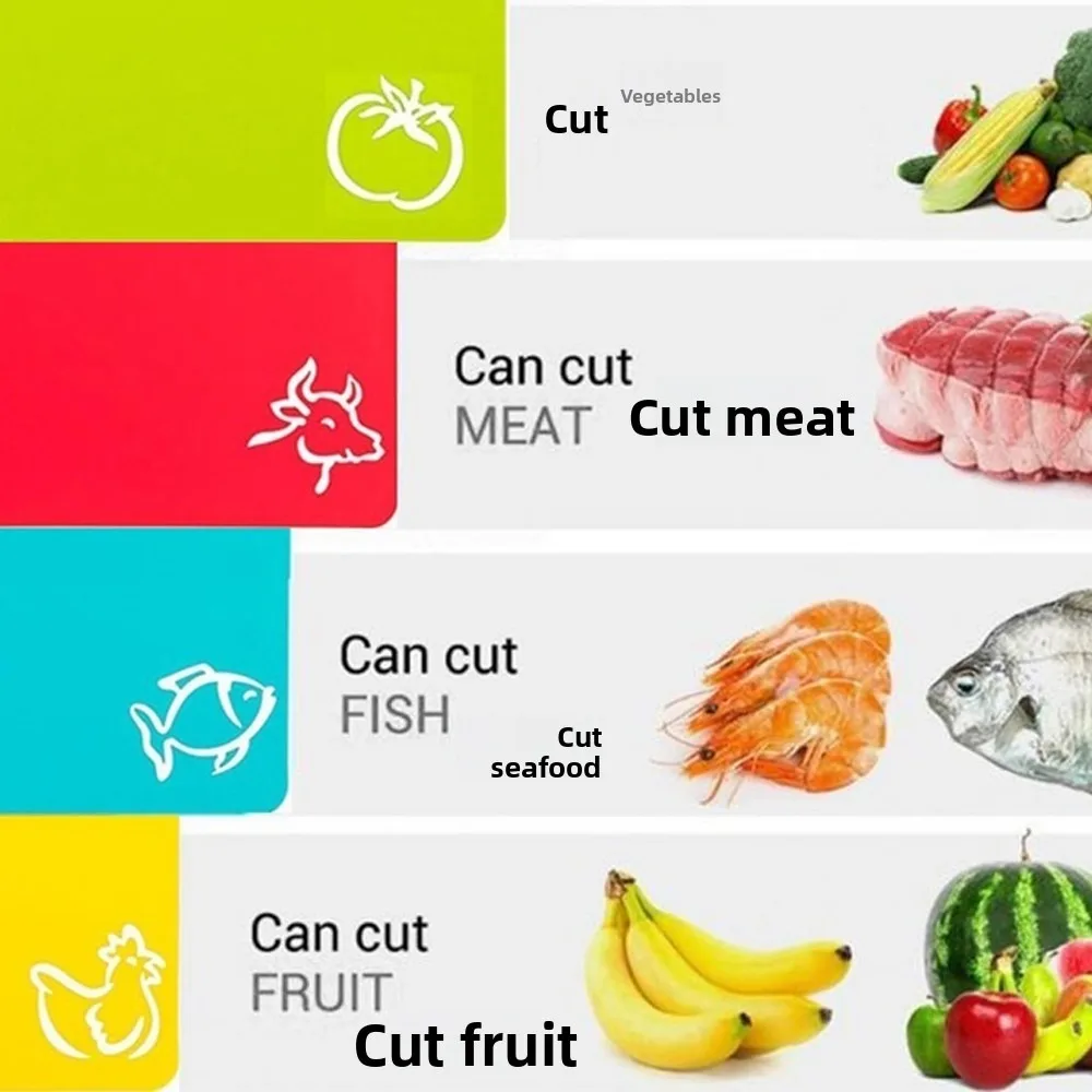 4 Pack Food-grade Flexible Plastic Sticky Cutting Board Non slip Cutting Board Easy To Clean Outdoor Portable Fruit Cutting Mat thumbnail 4