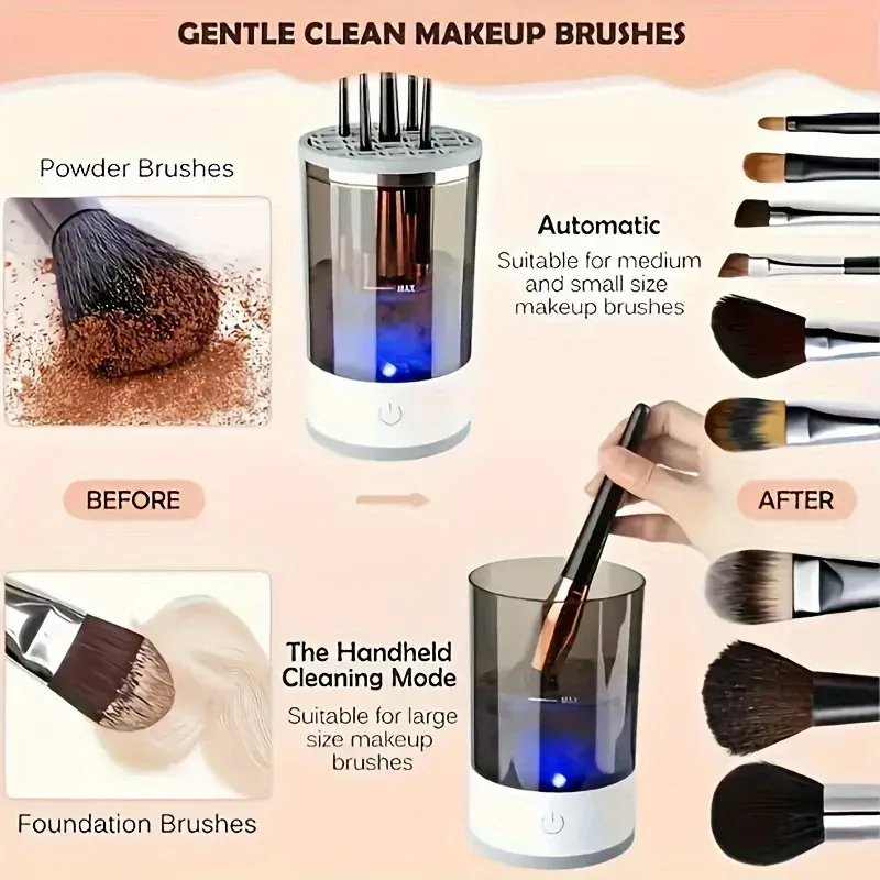 USB Powered Brush Washer & Dryer - Odorless Battery-Free Makeup Cleaner, Plug-and-Play Essential Beauty Accessory thumbnail 2