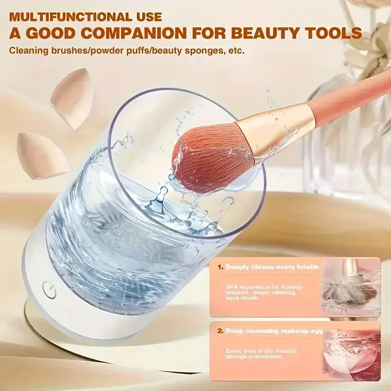 USB Powered Brush Washer & Dryer - Odorless Battery-Free Makeup Cleaner, Plug-and-Play Essential Beauty Accessory thumbnail 5