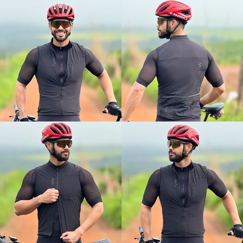 YKYW Cycling Vest Winter Waterproof Fleece Liner Rear Anti-slip Gripper Thermal Windproof Moisture Wicking 4 Pockets 7 color thumbnail 3