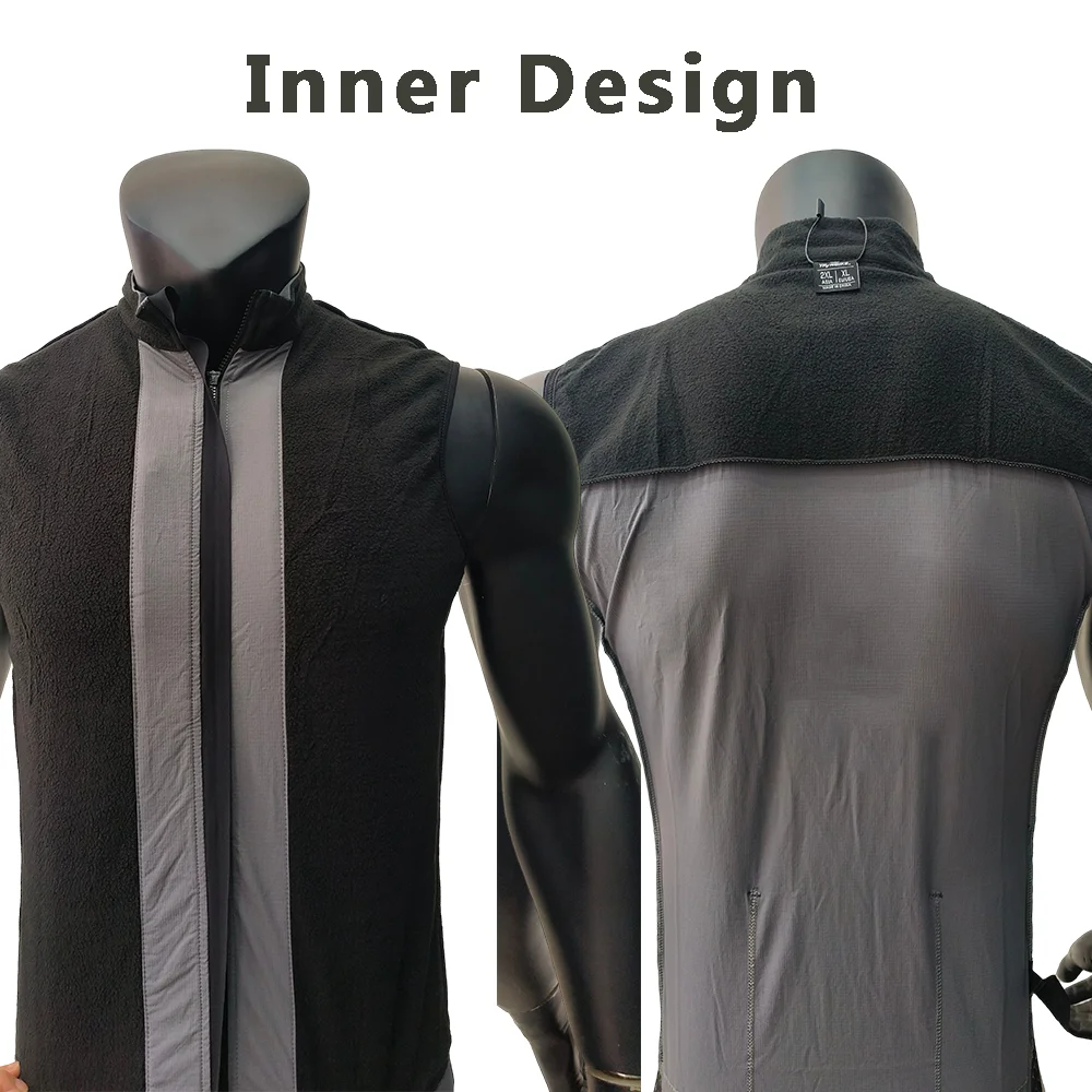 YKYW Cycling Vest Winter Waterproof Fleece Liner Rear Anti-slip Gripper Thermal Windproof Moisture Wicking 4 Pockets 7 color thumbnail 2