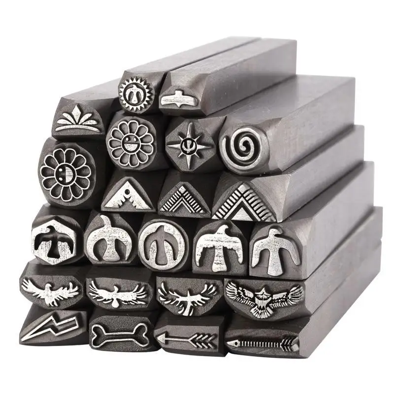 Jewellery stamping moulds for gold and silver bracelets and necklaces featuring eagle motifs Jewellery engraving tools
