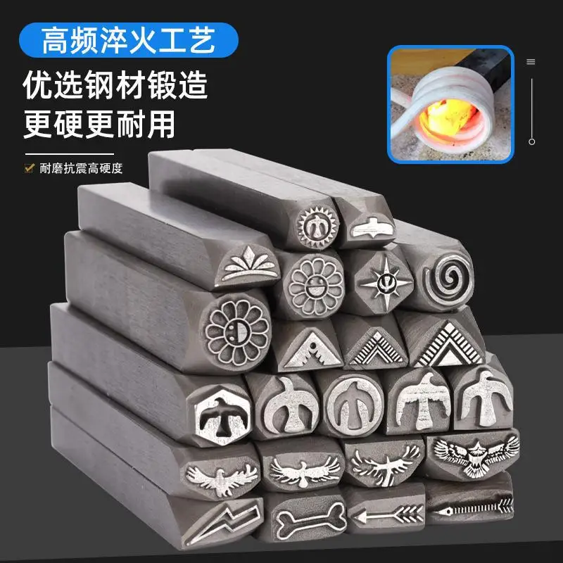 Jewellery stamping moulds for gold and silver bracelets and necklaces featuring eagle motifs Jewellery engraving tools thumbnail 2