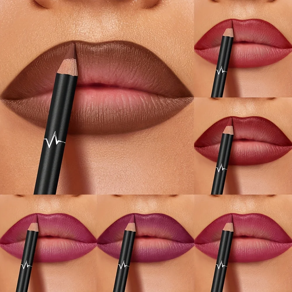 Pudaier 6-Color Waterproof Matte Lip Liner - Long-Lasting, Non-Transfer Formula, Matte Finish, 6 Versatile Shades thumbnail 6
