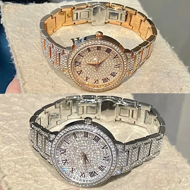 Women Fashion Shining Rhinestone Watch Brand Quartz Bracelet Watches Zircon Crystal Elegant Wristwatch Clock Friend Girls Gifts thumbnail 3