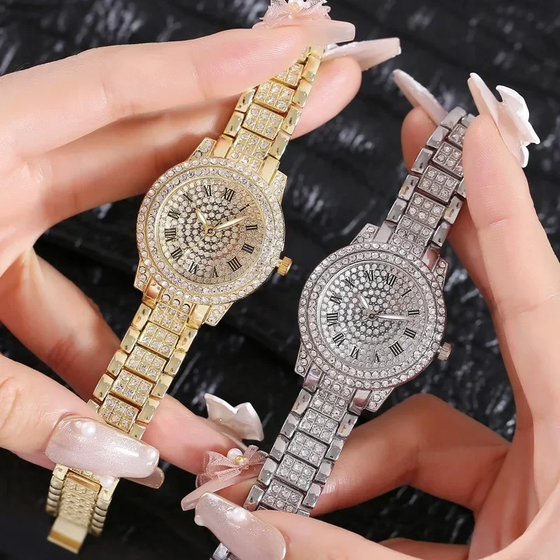 Women Fashion Shining Rhinestone Watch Brand Quartz Bracelet Watches Zircon Crystal Elegant Wristwatch Clock Friend Girls Gifts thumbnail 5