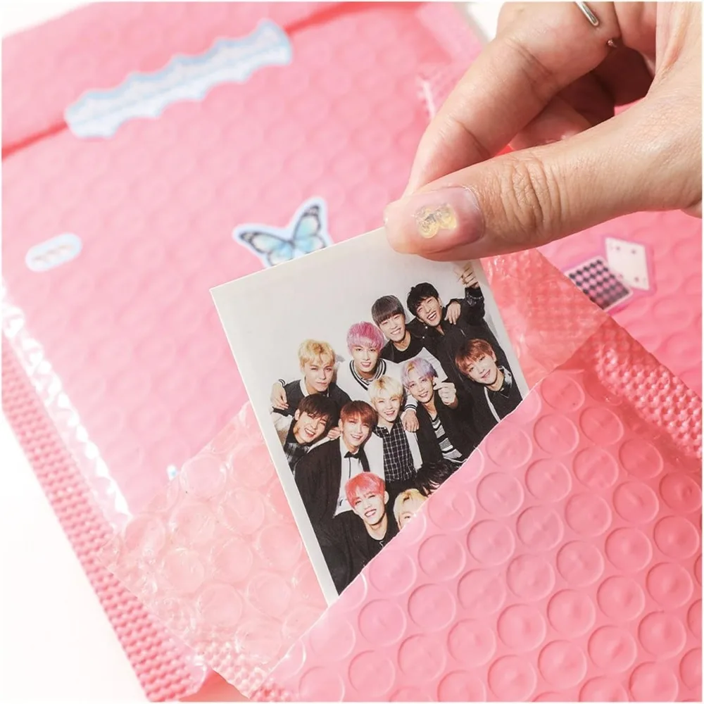 40-10Pack Pink/Black Bubble Envelopes Bags Self Seal Adhesive Padded Bubble Mailers Shockproof Envelopes Mailing Waterproof Bags thumbnail 4