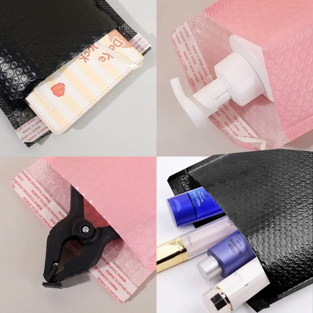 40-10Pack Pink/Black Bubble Envelopes Bags Self Seal Adhesive Padded Bubble Mailers Shockproof Envelopes Mailing Waterproof Bags thumbnail 6