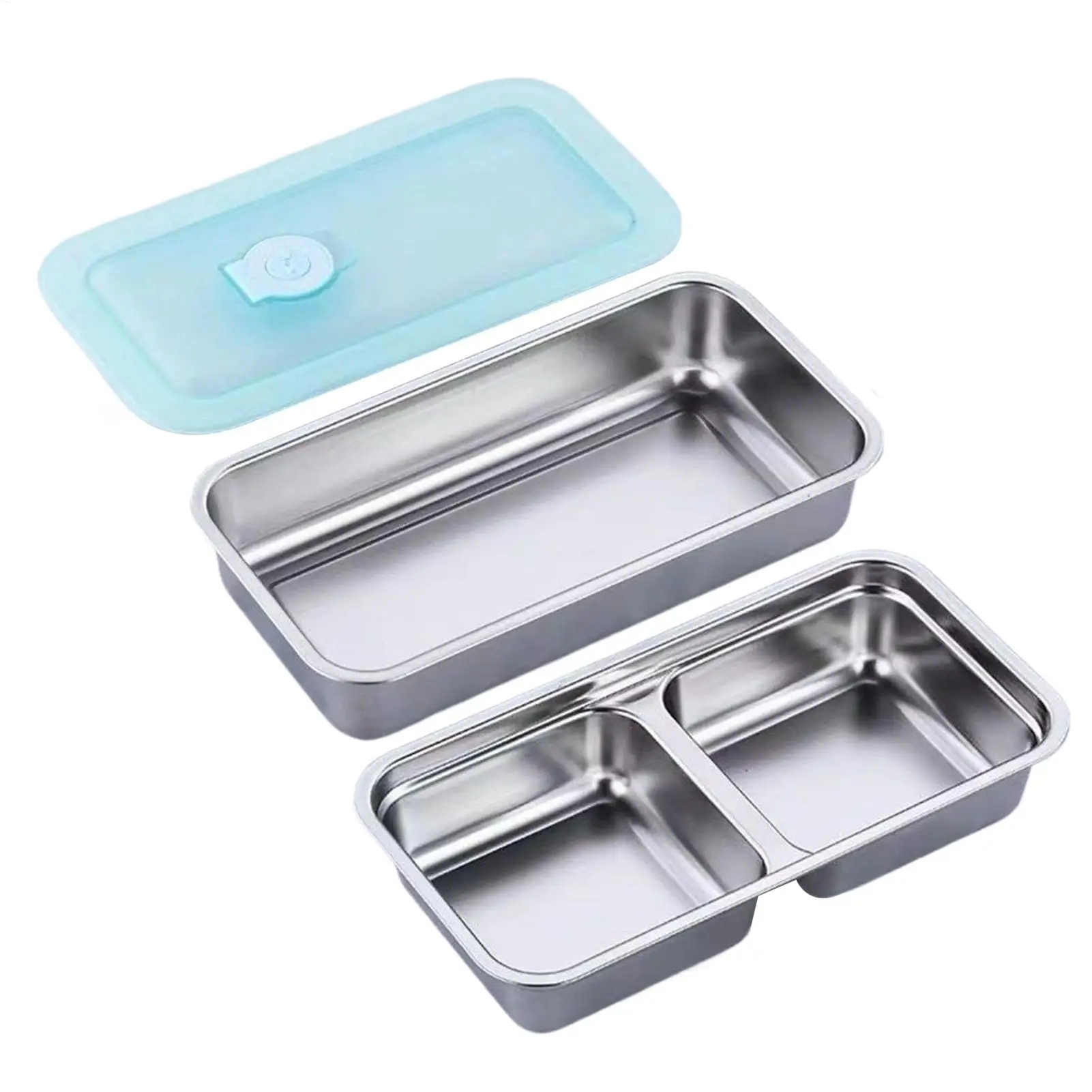304 Stainless Steel Lunch Box Bento Container Leak Proof Sealed Food Storage for Travel Picnic Office Reusable Fruit Salad Box