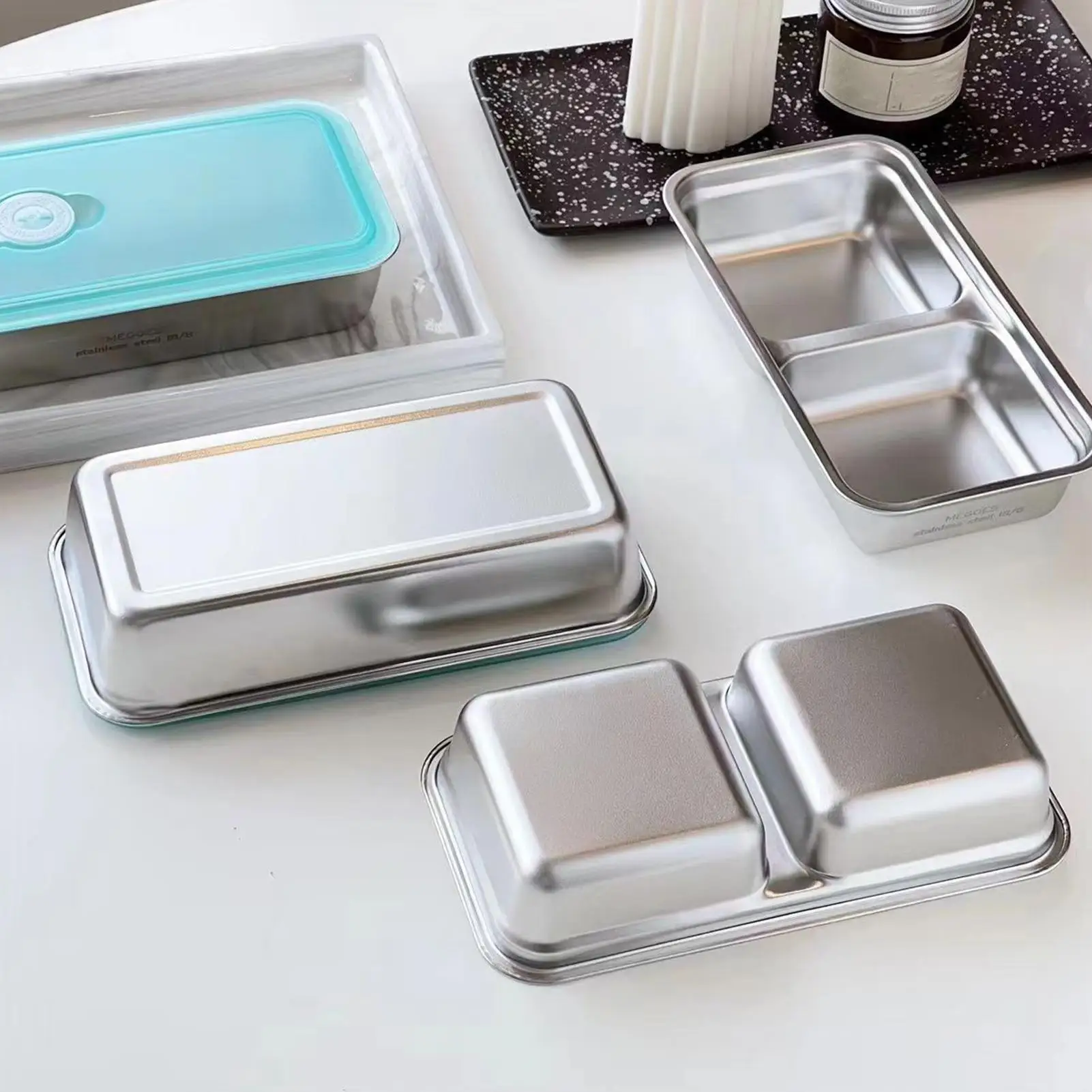304 Stainless Steel Lunch Box Bento Container Leak Proof Sealed Food Storage for Travel Picnic Office Reusable Fruit Salad Box thumbnail 2