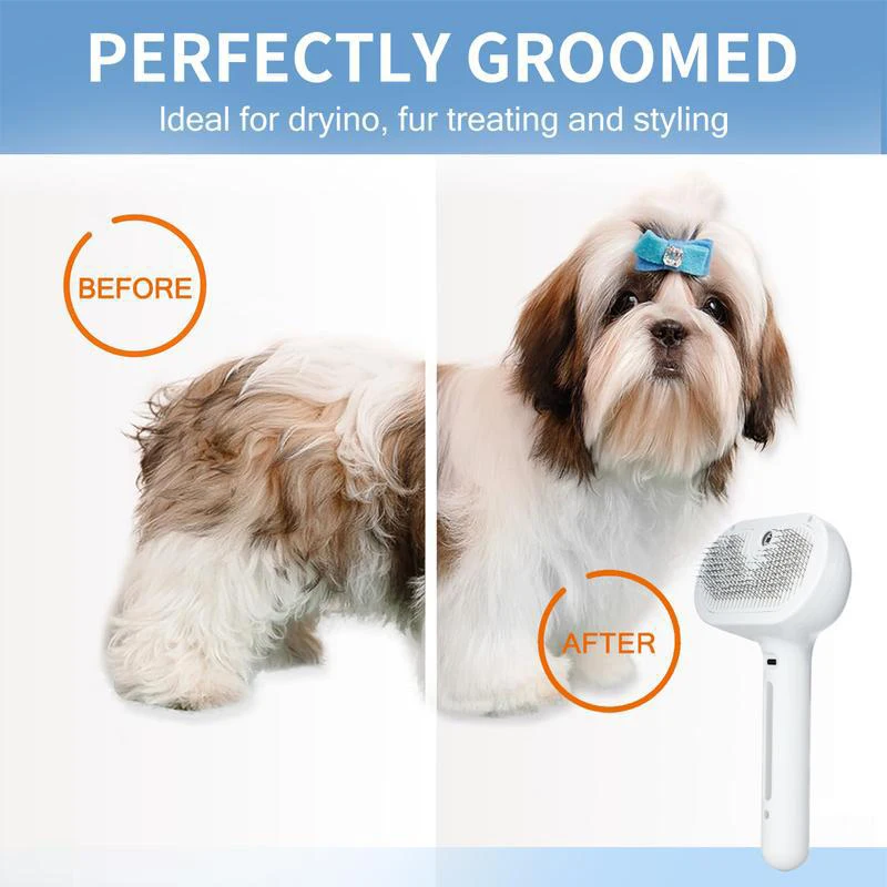Dog Comb Pet Steam Massage Brush Safe Round Head Soft Teeth Spray Hair Removal Comb for Dog Universal for Cats Dogs Accessories thumbnail 3