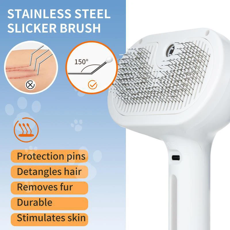 Dog Comb Pet Steam Massage Brush Safe Round Head Soft Teeth Spray Hair Removal Comb for Dog Universal for Cats Dogs Accessories thumbnail 5