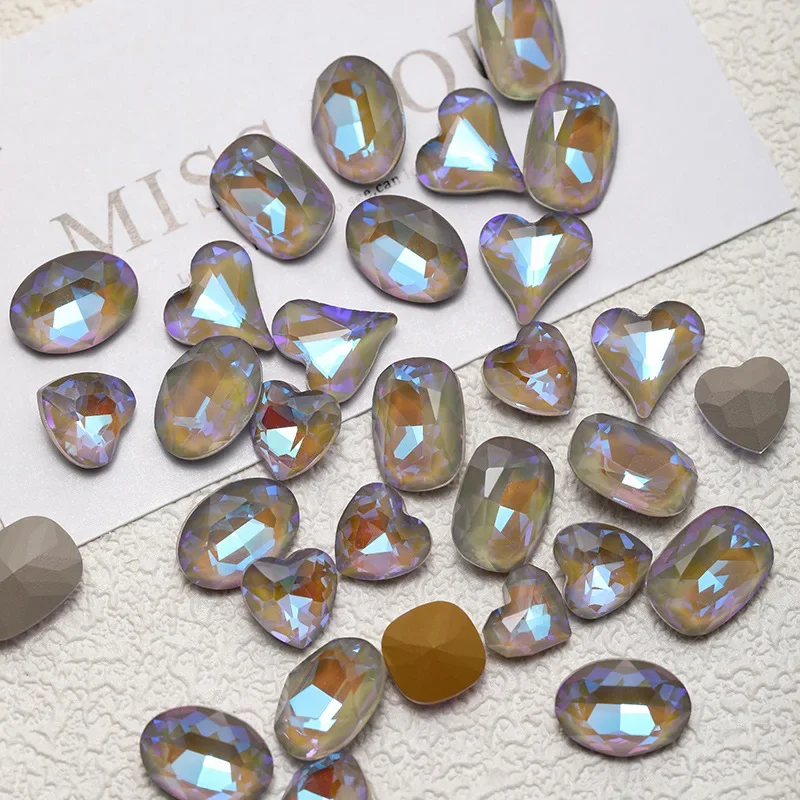 Premium K9 Nail Drill Jewelry Crystal Heart Shaped Glass Accessories Assorted Beauty Nail Drill Bits for Jewelry Decoration thumbnail 4