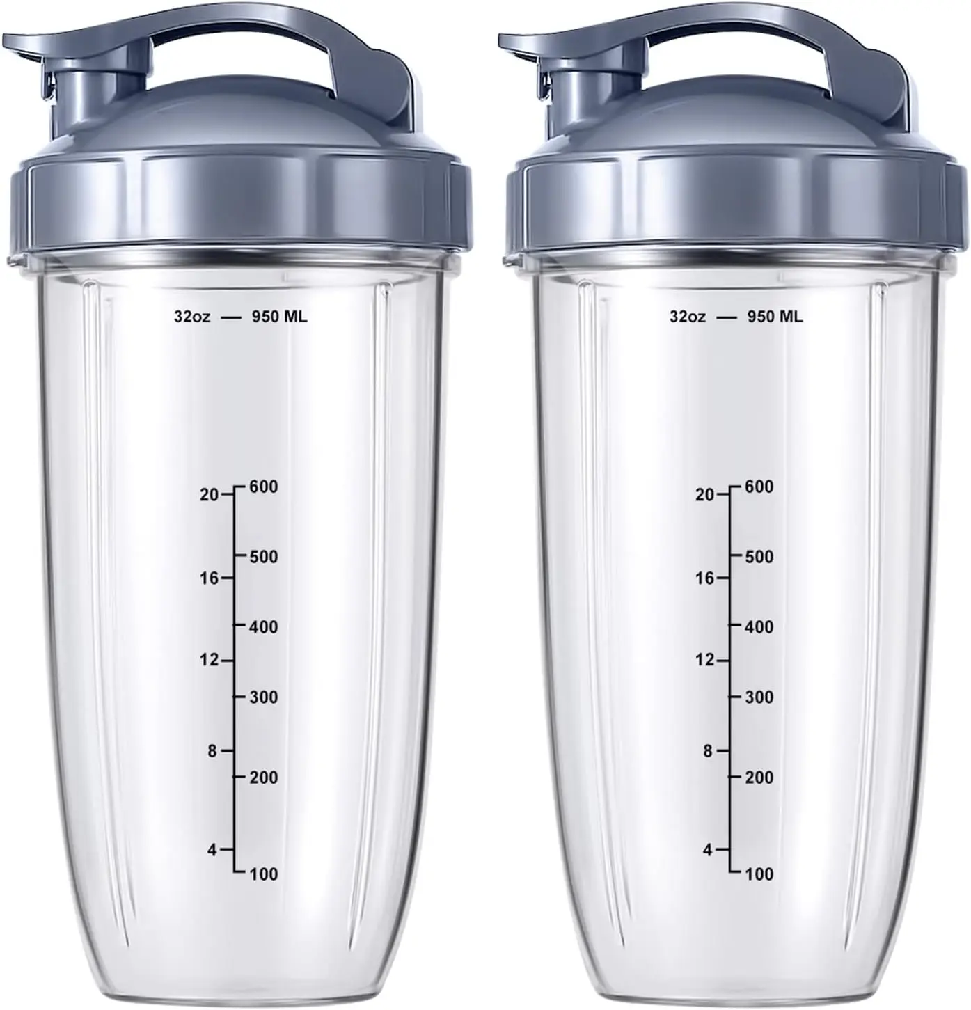 2 Pcs Blender Cups 32oz with Top To-Go-Lid and Rubber Gaskets Compatible with NutriBullet 600w/900w Accessory Replacement Parts thumbnail 2