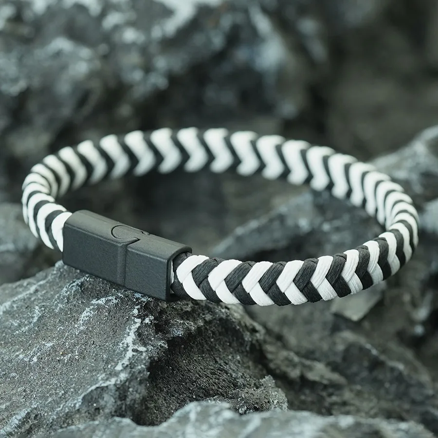 Premium PU Leather Men Bracelet Apparel Accessories Handwoven Magnetic Buckle Braslet Bangles Adventure Riding Cool Homme Joias thumbnail 3