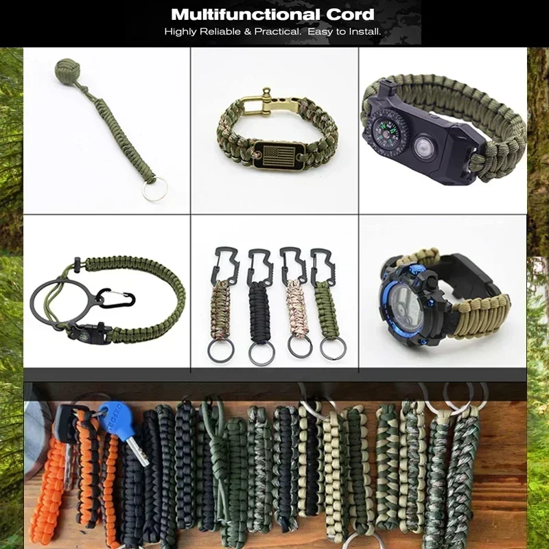 30M 4mm Braided Paracord Rope, Camping Hiking DIY Survival Rope, Handmade Outdoor Emergency Rope for Bracelets Crafts ﻿ thumbnail 2