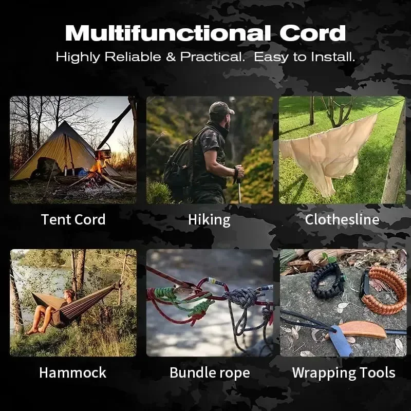 30M 4mm Braided Paracord Rope, Camping Hiking DIY Survival Rope, Handmade Outdoor Emergency Rope for Bracelets Crafts ﻿ thumbnail 3