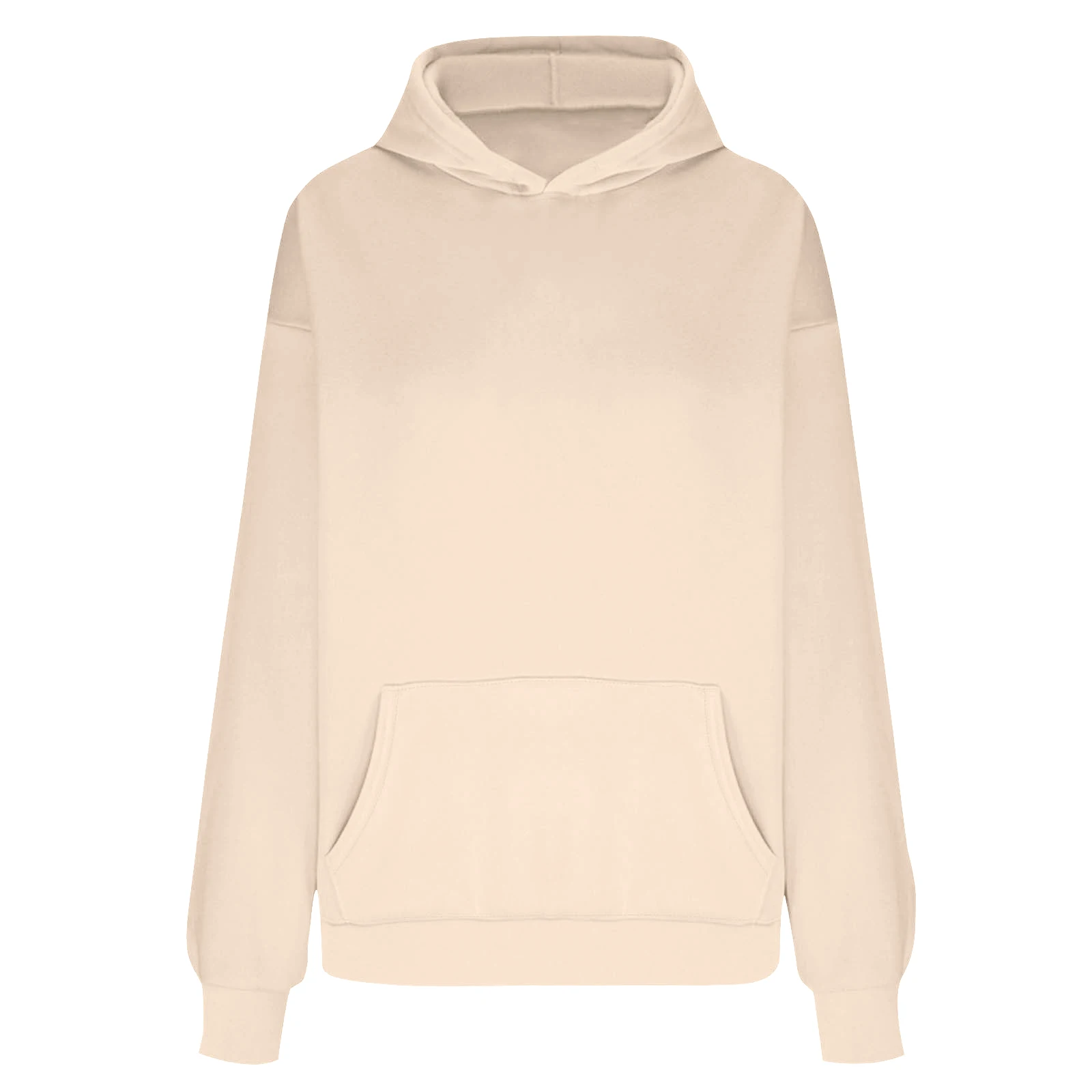 Plus Size Hooded Sweatshirt for Women Fall Fashion Casual Solid Color Pocket Hoodies Women's Clothing Street Hip Hop Hoody thumbnail 2