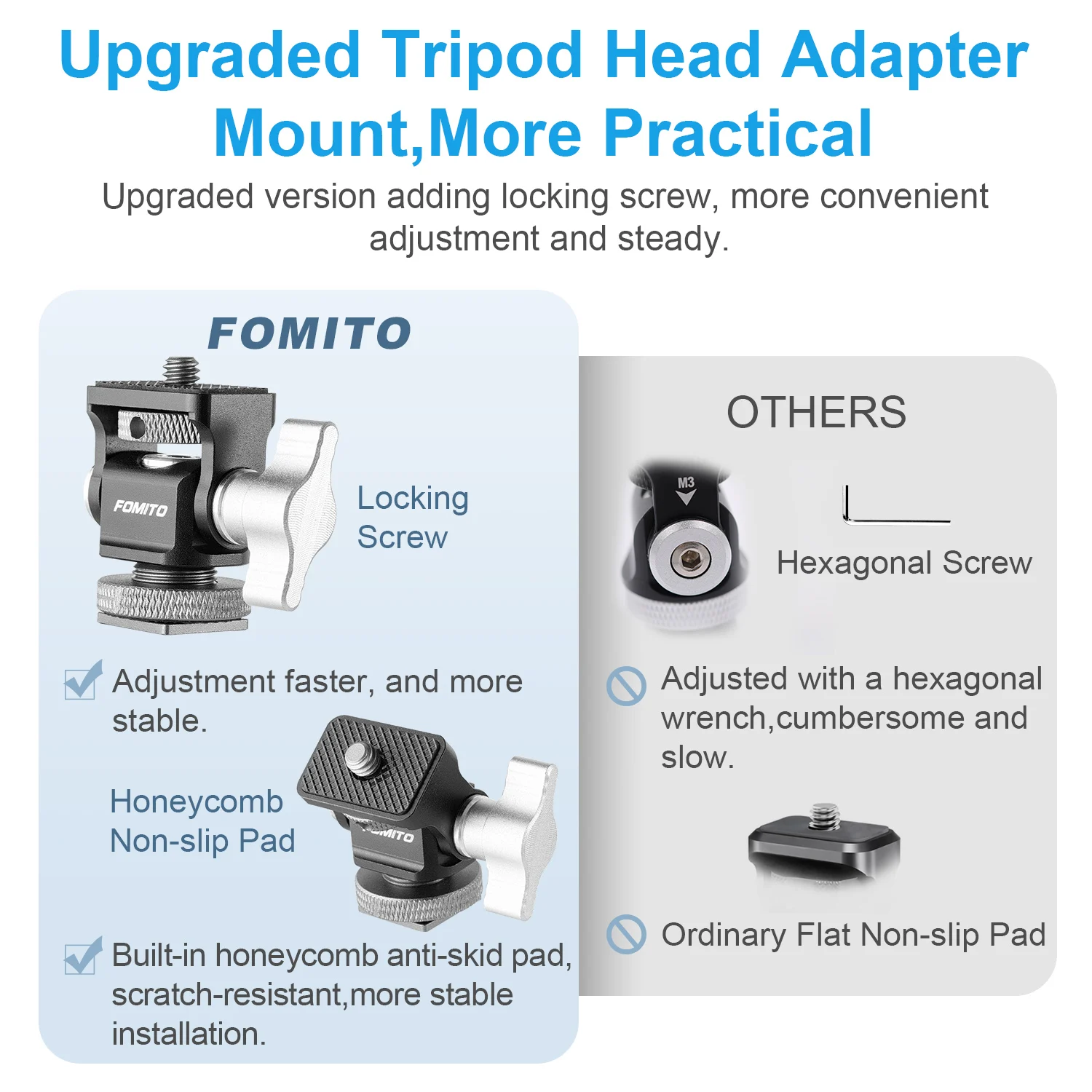 FOMITO Mini Monitor Mount Camera Monitor Holder Cold Shoe Swivel Tilt Adjustable for LED Light Monitor Microphone Camera thumbnail 5