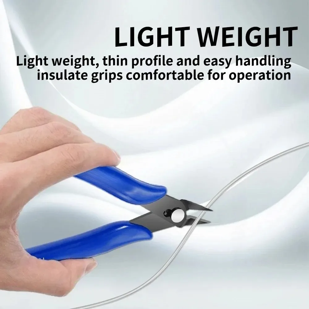 Blue Electricians Pliers Tools Electrician Hand Tool Carbon Steel home Electrical Wire Cable Cutters Side Snips Flush Nipper thumbnail 4