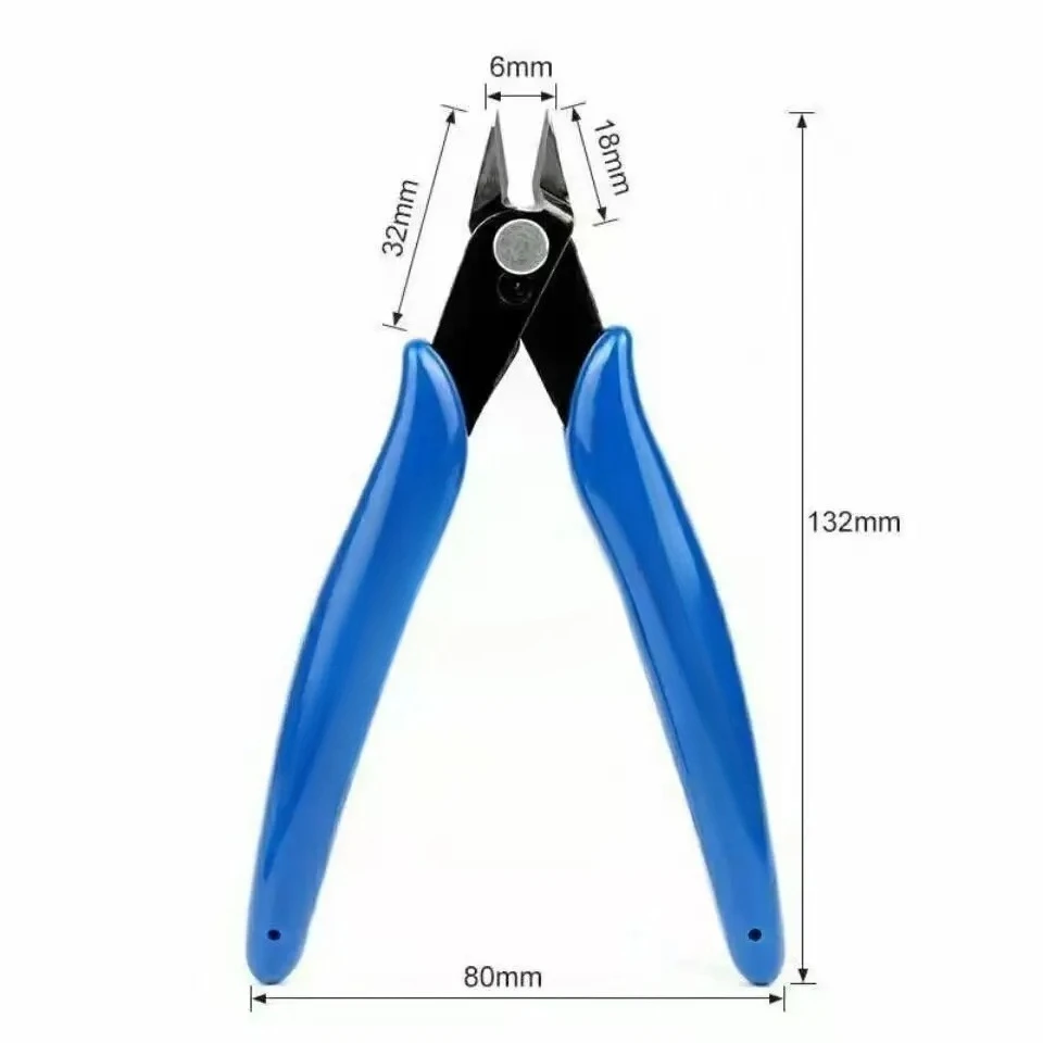 Blue Electricians Pliers Tools Electrician Hand Tool Carbon Steel home Electrical Wire Cable Cutters Side Snips Flush Nipper thumbnail 6