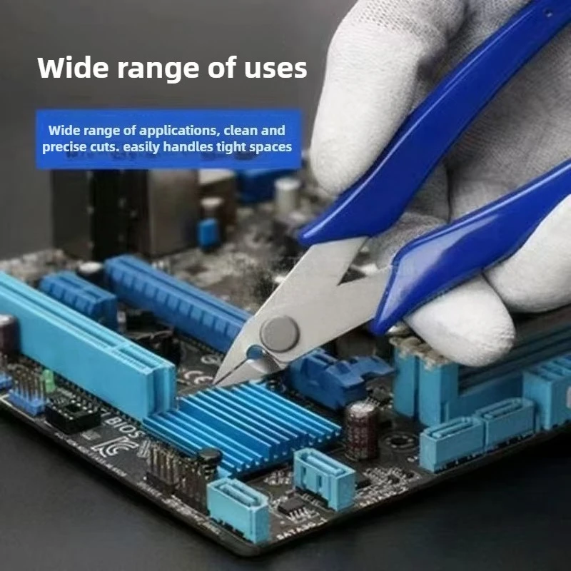 Blue Electricians Pliers Tools Electrician Hand Tool Carbon Steel home Electrical Wire Cable Cutters Side Snips Flush Nipper thumbnail 5
