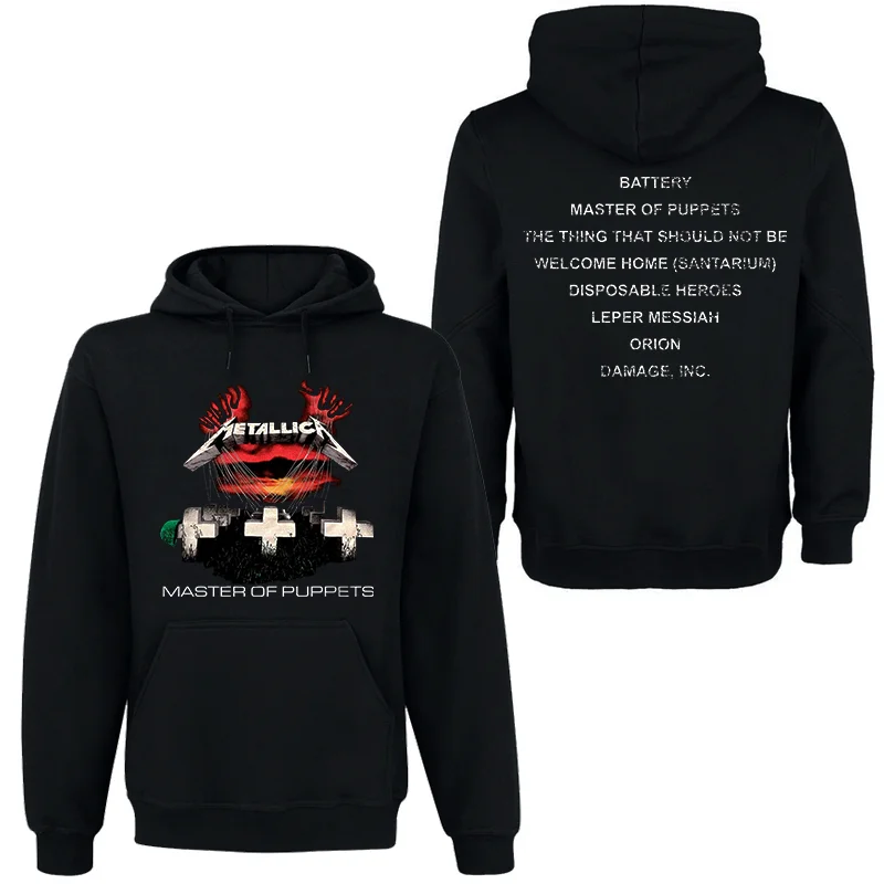 METALLICA Band Rock Dark Wind Hoodie Men's Street Hip Hop Top Comfortable Hooded Sweater Fall_Winter Personality Men's Clothing thumbnail 5
