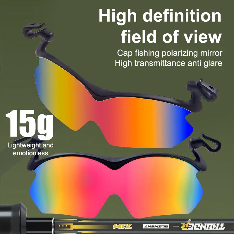 UV-Protectant Polarized Cycling Goggles, 1PC Adjustable Sports Sunglasses with Clip Hat, Flip-Up Cover.