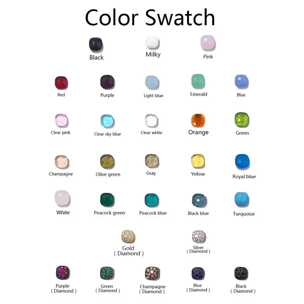 High Quality Custom 21 Colors Blue Red Pink Green Black Yellow 10mm Crystal Candy Style Drop Earring For Women Fine Jewelry thumbnail 6
