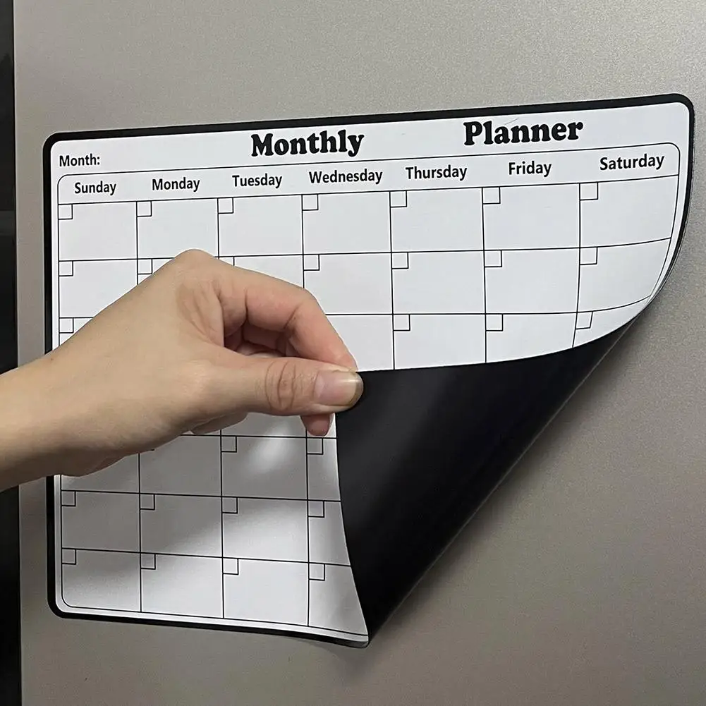 Magnetic Dry Erase Calendar Whiteboard Stickers with Weekly/Monthly Study Organizer Versatile Monthly Planner for Refrigerator thumbnail 4