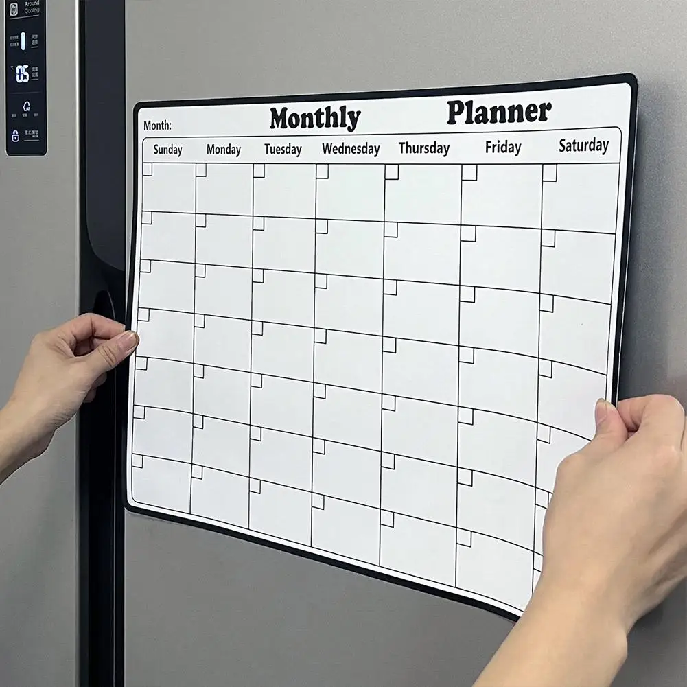 Magnetic Dry Erase Calendar Whiteboard Stickers with Weekly/Monthly Study Organizer Versatile Monthly Planner for Refrigerator thumbnail 2
