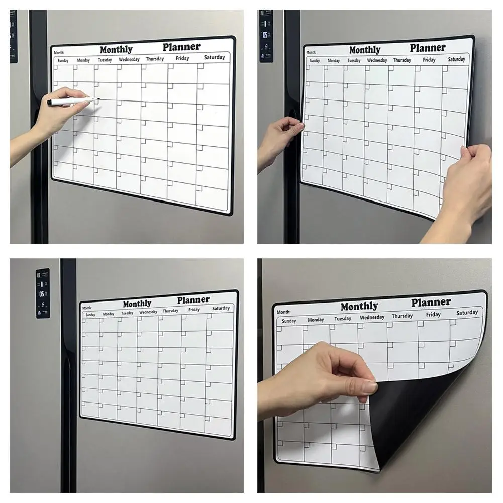 Magnetic Dry Erase Calendar Whiteboard Stickers with Weekly/Monthly Study Organizer Versatile Monthly Planner for Refrigerator thumbnail 5
