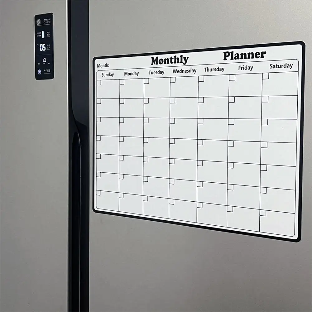 Magnetic Dry Erase Calendar Whiteboard Stickers with Weekly/Monthly Study Organizer Versatile Monthly Planner for Refrigerator thumbnail 3