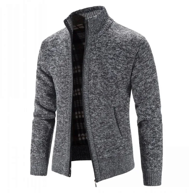 2023 Autumn/winter New Men's Thickened Stand Collar Jacket 8 Colors Knitted Wool Sweater Half Polo/turtle Neck Pullover