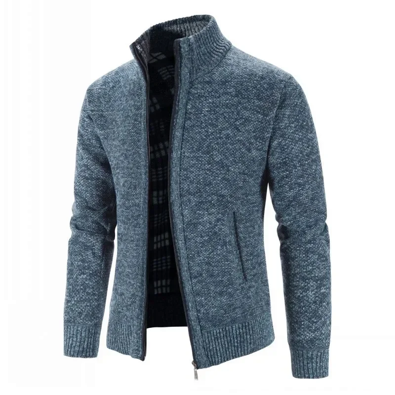 2023 Autumn/winter New Men's Thickened Stand Collar Jacket 8 Colors Knitted Wool Sweater Half Polo/turtle Neck Pullover thumbnail 4