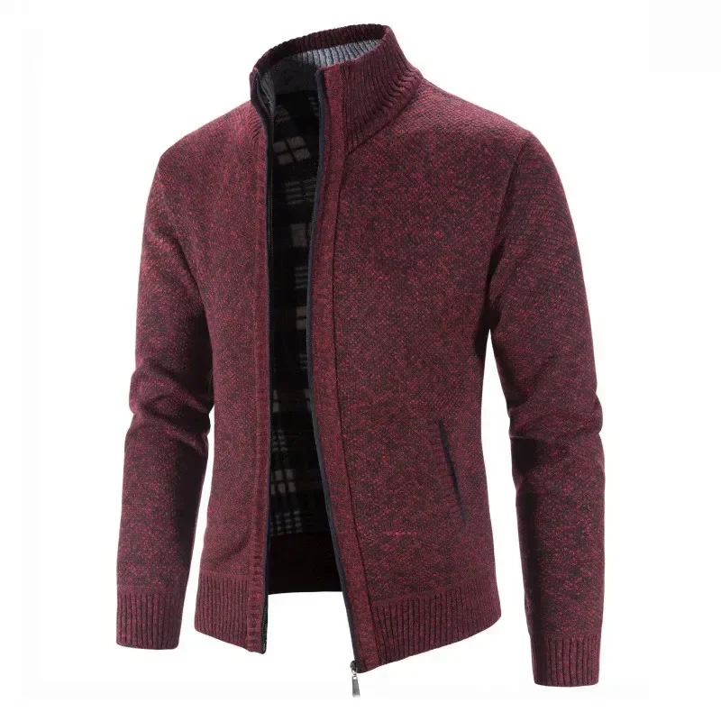 2023 Autumn/winter New Men's Thickened Stand Collar Jacket 8 Colors Knitted Wool Sweater Half Polo/turtle Neck Pullover thumbnail 3