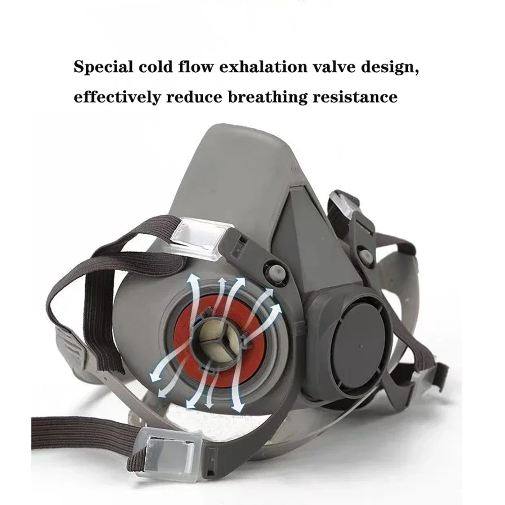 6200 Industrial Respirator Half Face Mask for Spray Painting Chemical Organic Vapor Dust Protection with Goggles Filters thumbnail 4