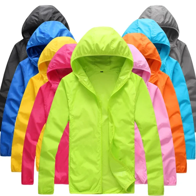 Men's And Women's Outdoor Skin Windbreaker Sun Protection Clothing Printed Logo Thin Outerwear Waterproof Team Building Outfit