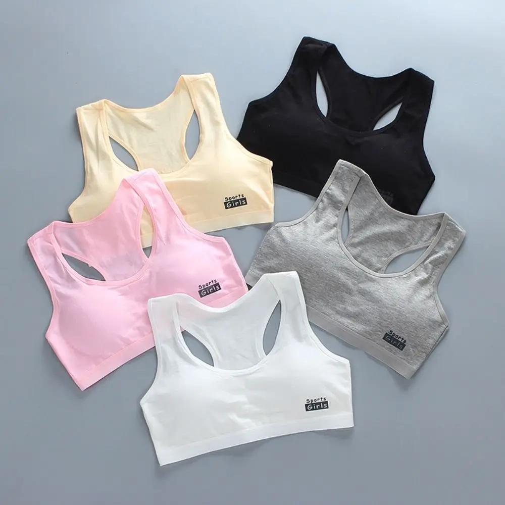 1/3Pcs Casual Cotton Training Bras Elastic Underwear Girl Sports Bra Racerback Vest for Teeange Toddler Girls