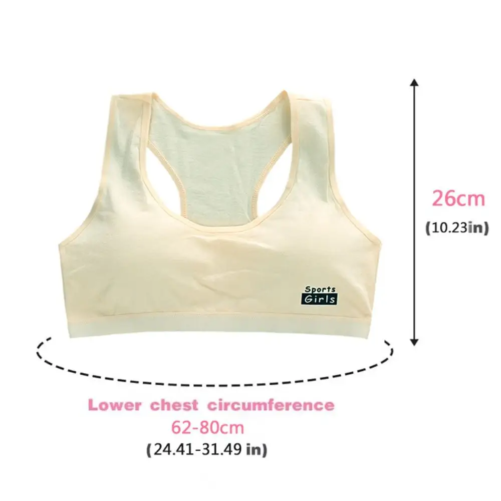 1/3Pcs Casual Cotton Training Bras Elastic Underwear Girl Sports Bra Racerback Vest for Teeange Toddler Girls thumbnail 6