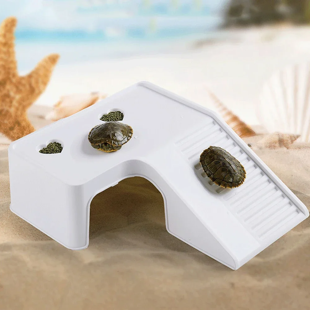 1PC Plastic Turtle Climbing Ramp with Multifunctional Sun Drying Platform Feeding & Hiding Shelter for Pet Fish Tank Box Turtles thumbnail 6