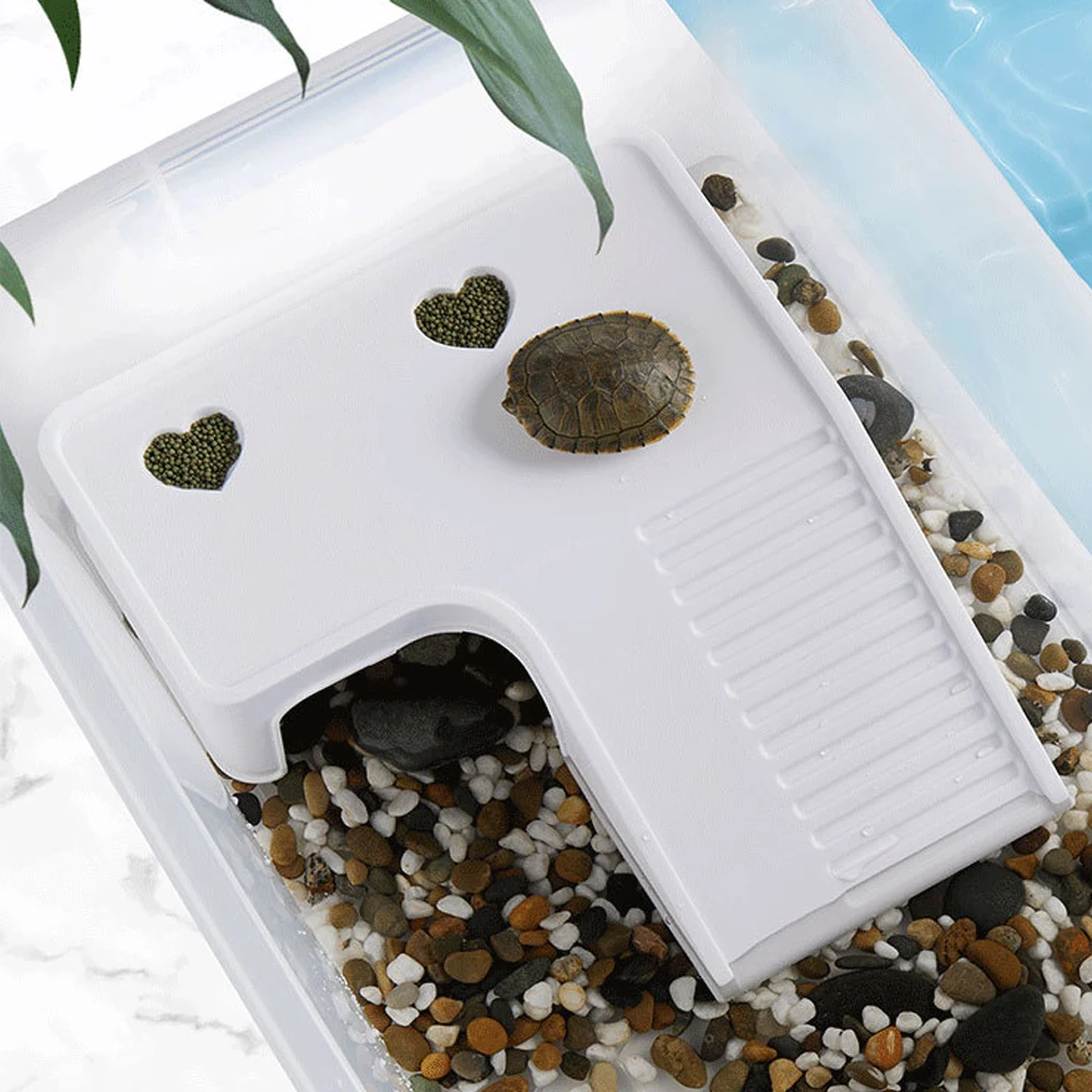 1PC Plastic Turtle Climbing Ramp with Multifunctional Sun Drying Platform Feeding & Hiding Shelter for Pet Fish Tank Box Turtles thumbnail 5