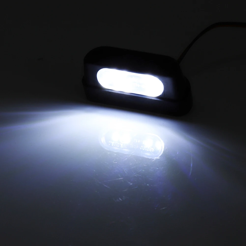 12V 4LED Motorcycle License Plate Light Rear License Plate Light With Emark Rear Tail Lamp Indicators White Light Universal thumbnail 5