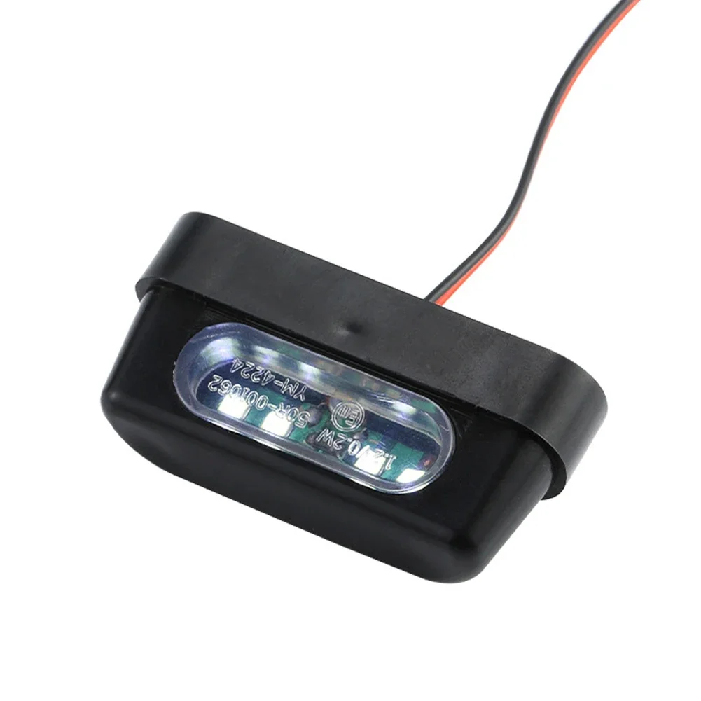 12V 4LED Motorcycle License Plate Light Rear License Plate Light With Emark Rear Tail Lamp Indicators White Light Universal thumbnail 4