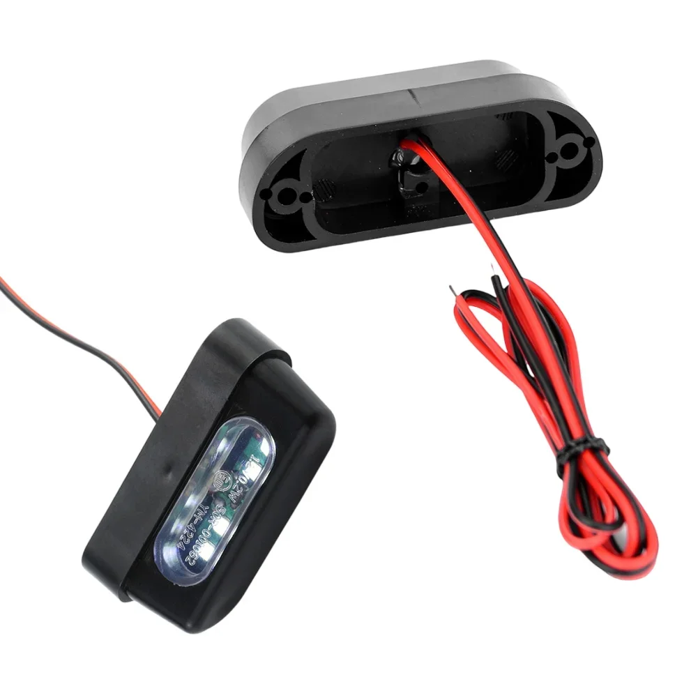 12V 4LED Motorcycle License Plate Light Rear License Plate Light With Emark Rear Tail Lamp Indicators White Light Universal thumbnail 3