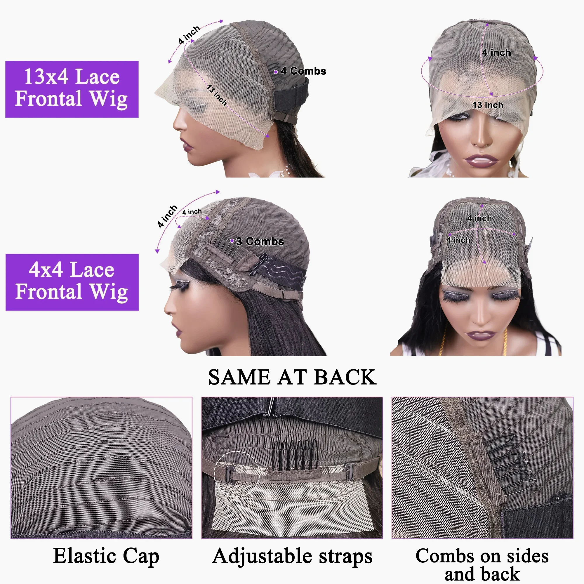 Brown Straight Short Bob Wig 13x4 4x4 HD Lace Frontal Wigs 100% Human Hair Preplucked For Black Woman #4 Color 14 16 Inch thumbnail 6